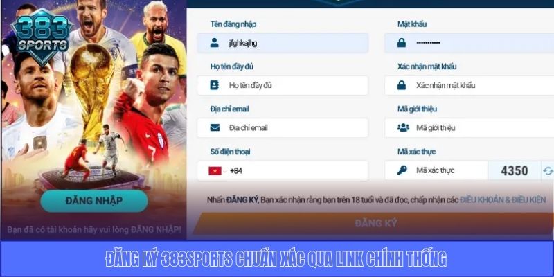 Đăng ký 383Sports chuẩn xác qua link chính thống